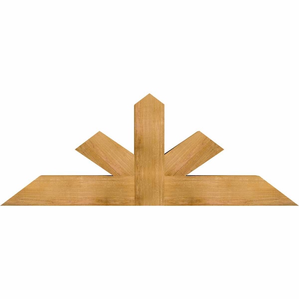 Ekena Millwork Saratoga Rough Sawn Timber Gable Bracket, Western Red Cedar, 60"W x 22"H x 6"D x 6"F, 9/12 Pitch GBW060X22X0606SAR00RWR - main